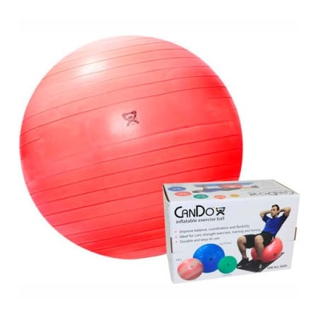 Fabrication Enterprises CanDo Deluxe ABS Inflatable Exercise Ball, Extra Thick, Red, 75 cm (30") 30-1854